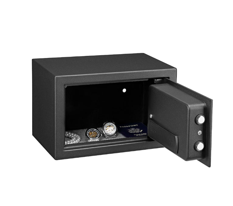 XE Seguridad CFBE-20 caja fuerte Caja fuerte portátil Negro, Cerradura con combinación, Lector de huellas dactilares, Ll