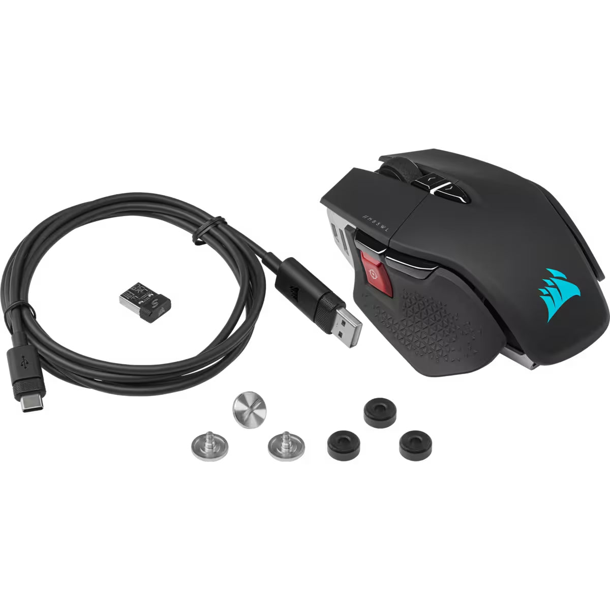 Corsair M65 RGB ULTRA ratón Juego Diestro RF Wireless + Bluetooth + USB Type-A Óptico 26000 DPI, Negro