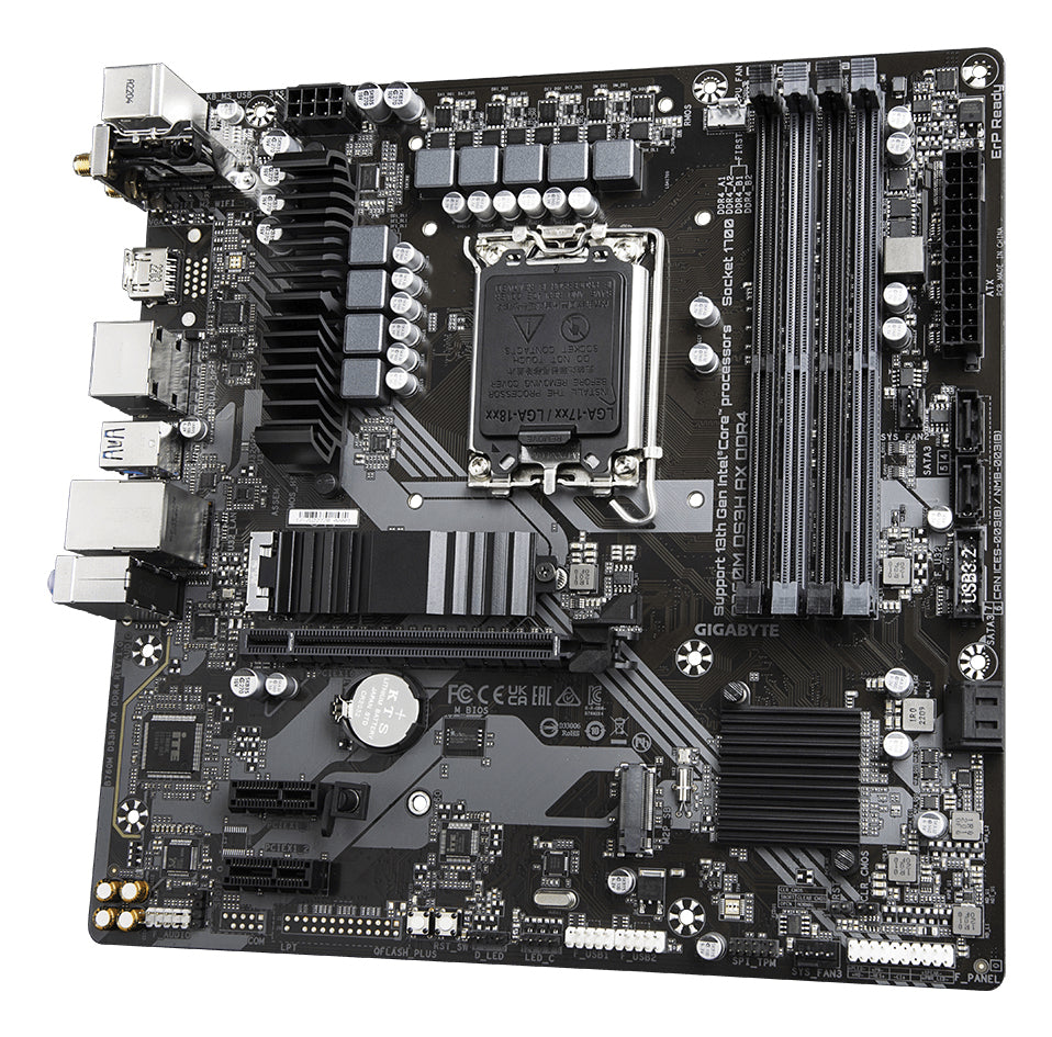 GIGABYTE B760M DS3H AX DDR4 Placa base - Soporta CPUs Intel Core de 14ª generación, VRM digital de 6+2+1 fases, hasta 53