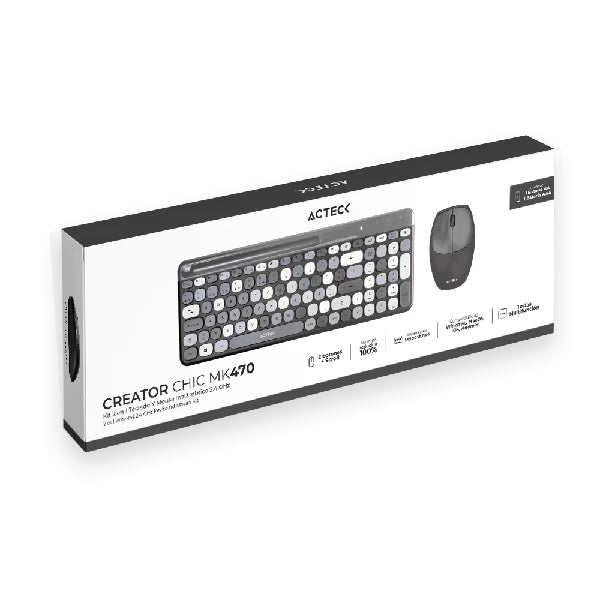 Acteck MK470 teclado Ratón incluido Hogar RF inalámbrico Multicolor