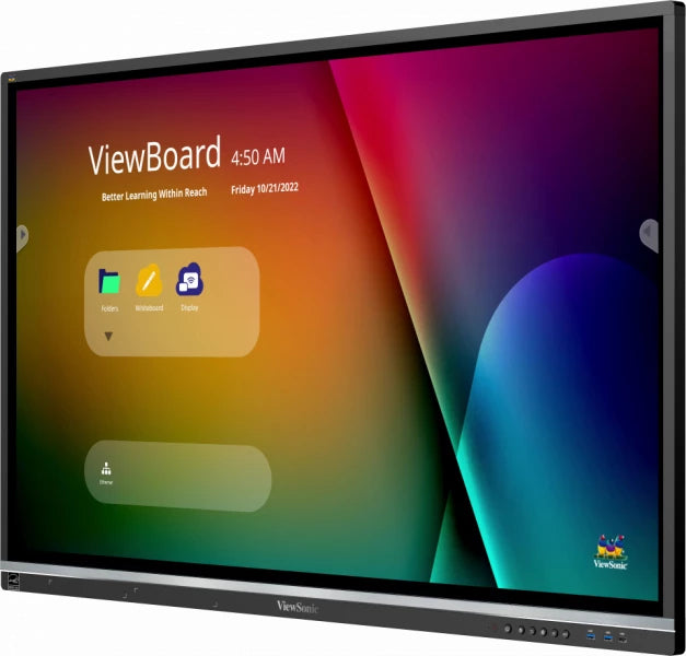 Viewsonic IFP5550-5A pantalla de señalización Panel plano interactivo 139.7 cm (55") LCD Wifi 400 cd / m² 4K Ultra HD Negro Pantalla táctil