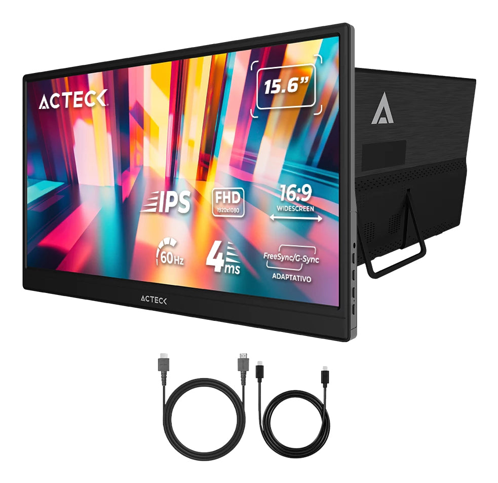 Acteck LinkPad LP15Y Monitor portátil Negro 39,6 cm (15.6") LCD 1920 x 1080 Pixeles
