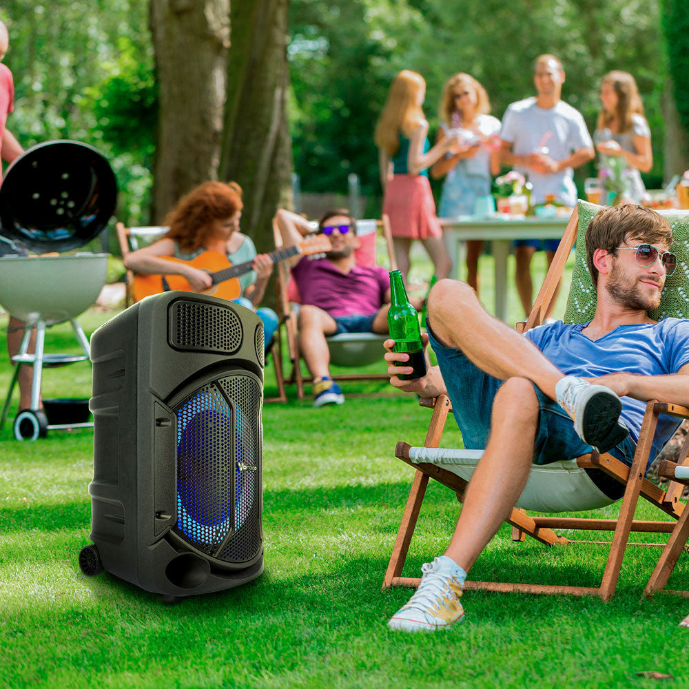 BAFLE VORAGO KSP-502 15" 80W FM BLUETOOTH RECARGABLE 1 MICRÓFONO TWS