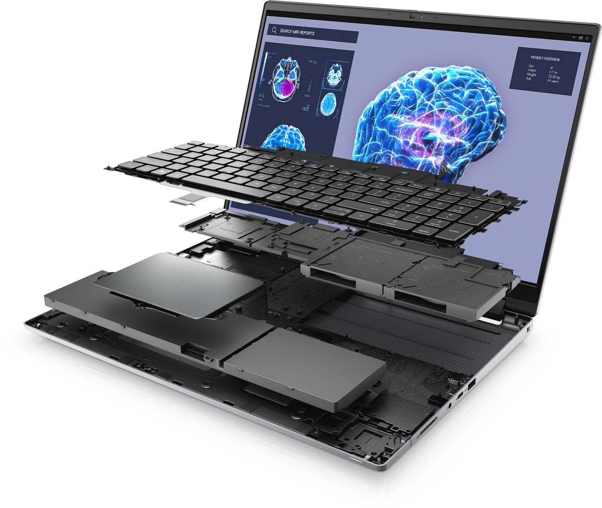 DELL Laptop Precision 7680 16" 3840x2400 Táctil, Intel Core i9-13950HX, NVIDIA RTX 2000 Ada, 32GB, 1TB SSD, Windows 11 Pro, Inglés Laptop Estación de trabajo móvil Gris Concha Negocios