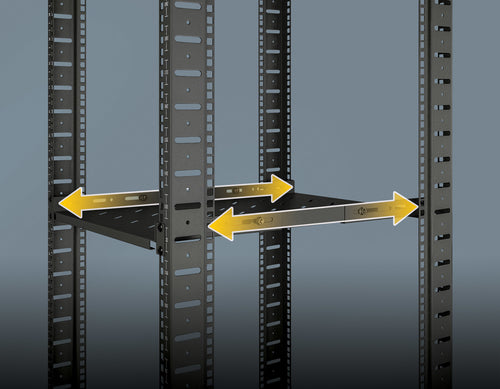 Intellinet Étagère fixe réglable 19", 1U, profondeur 750 mm, rails réglables de 750 à 950 mm, charge max. 20 kg, no
