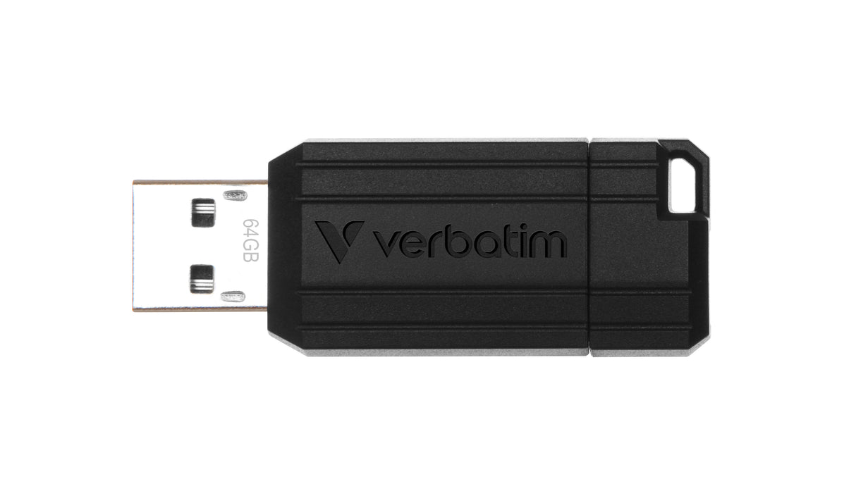 Verbatim PinStripe - Unidad USB de 64 GB - Negro