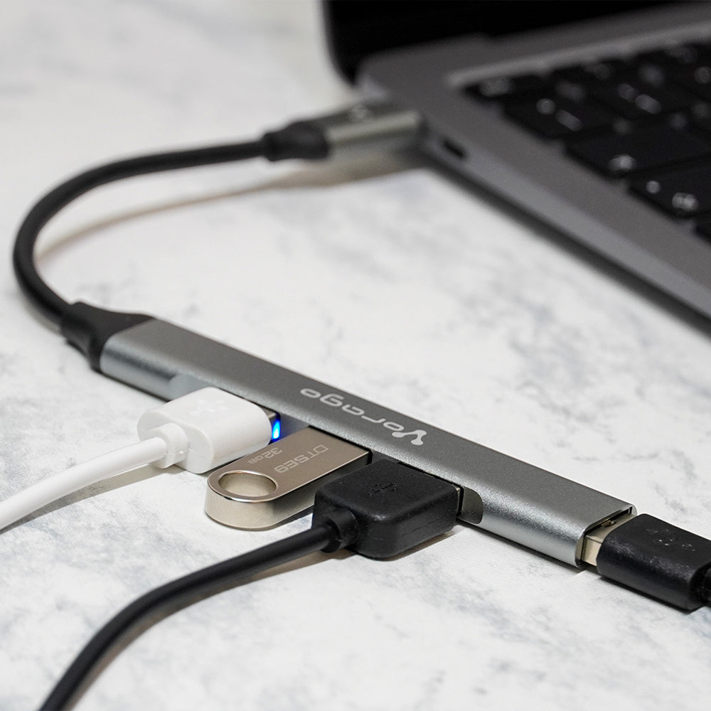 CONCENTRADOR HUB VORAGO HU-200 4 PUERTOS USB SLIM TIPO C