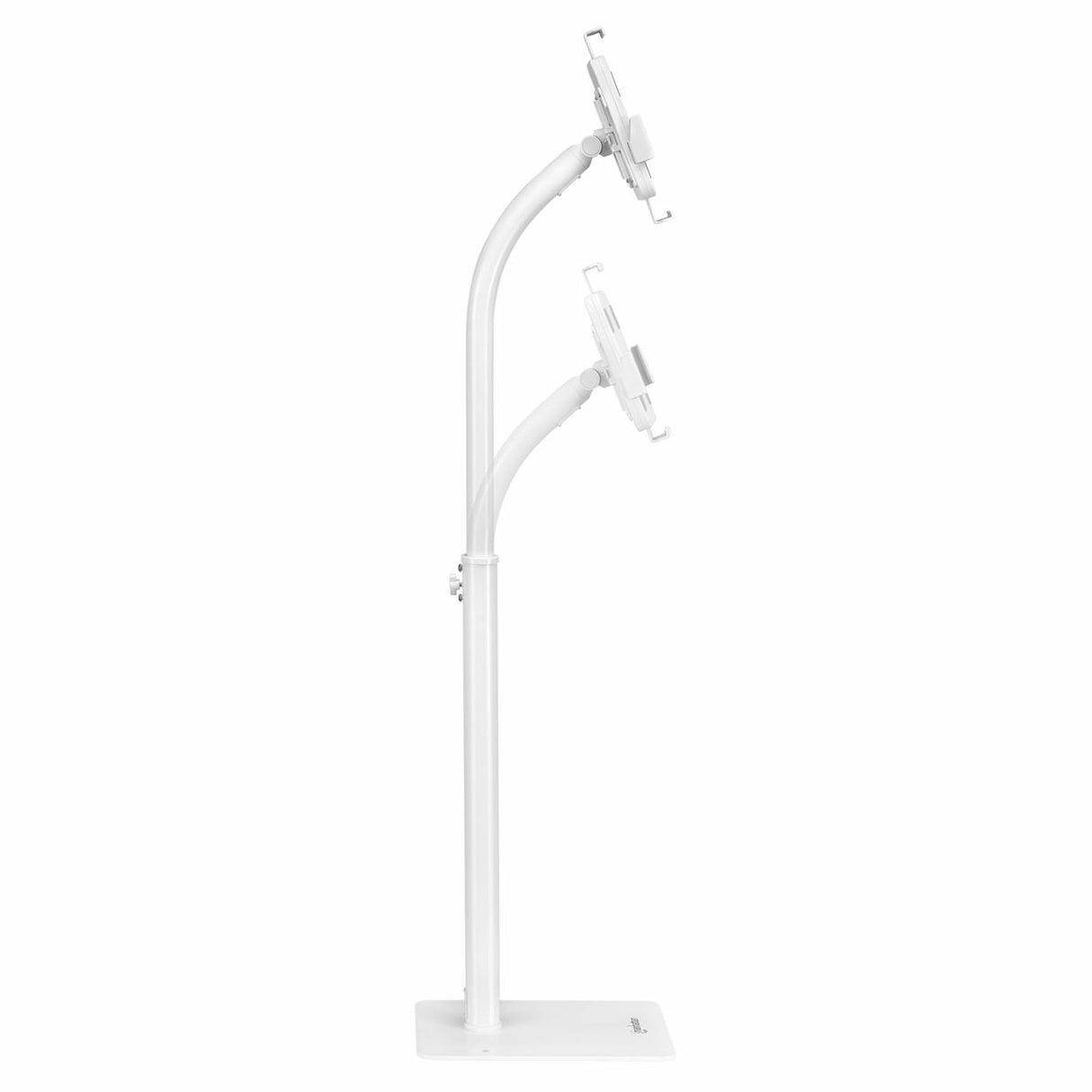 Manhattan Soporte de suelo antirrobo para tablet e iPad, universal, rotación 360°, inclinación +20° a −110°, bloqueable, para tablets de 7,9" a 11", altura ajustable, color blanco soportes Tablet/UMPC Interior Plástico, Acero Blanco