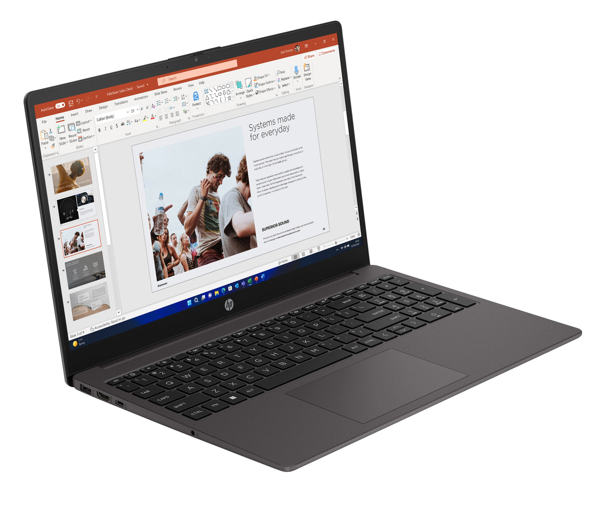 HP 250 G10 Intel® Core™ i3 i3-N305 Computadora portátil 39.6 cm (15.6") HD 8 GB DDR4-SDRAM 512 GB SSD Wi-Fi 6 (802.11ax) Windows 11 Home Negro