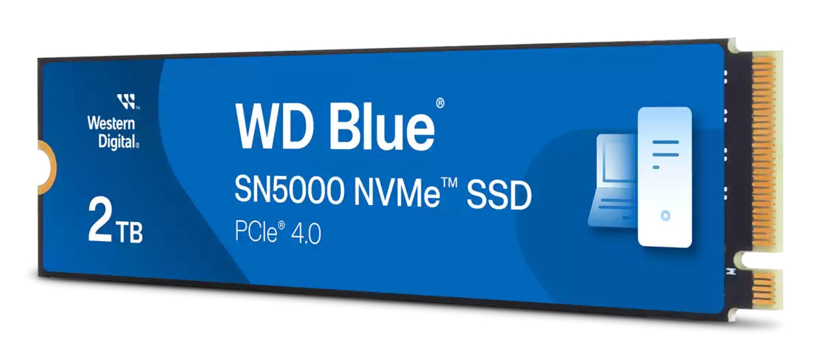 WD SSD Interno Blue SN5000 2TB M.2 2280 NVMe PCIe Gen4, 5150 MB/s Lectura, 4850 MB/s Escritura