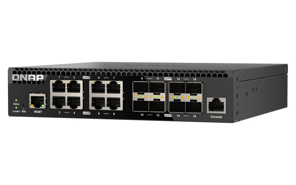 QNAP Switch QSW-M3216R-8S8T-US, 16 Puertos, 8 SFP 10GbE, 8x 10GbE RJ45