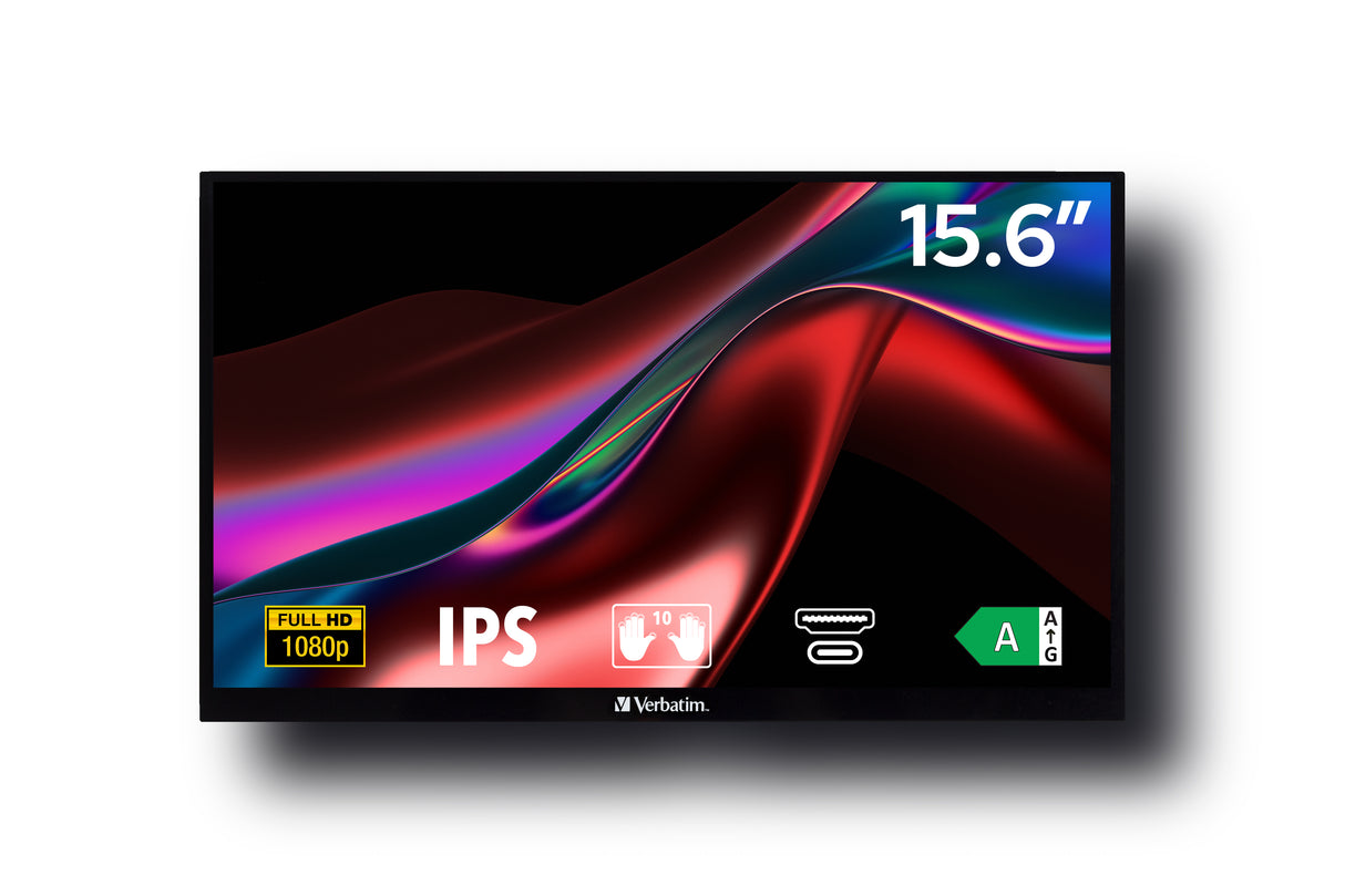 Verbatim 49592 pantalla para PC 39,6 cm (15.6") 1920 x 1080 Pixeles Full HD LCD Pantalla táctil Negr