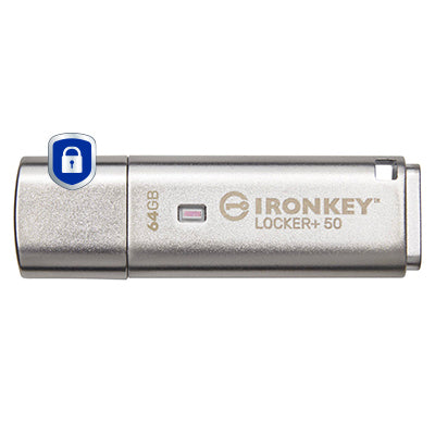 Kingston Technology IronKey 64GB IKLP50 AES USB, w/256bit Encryption Memoria Flash 64 GB USB tipo A 3.2 Gen 1 (3.1 Gen 1) 145 MB/s