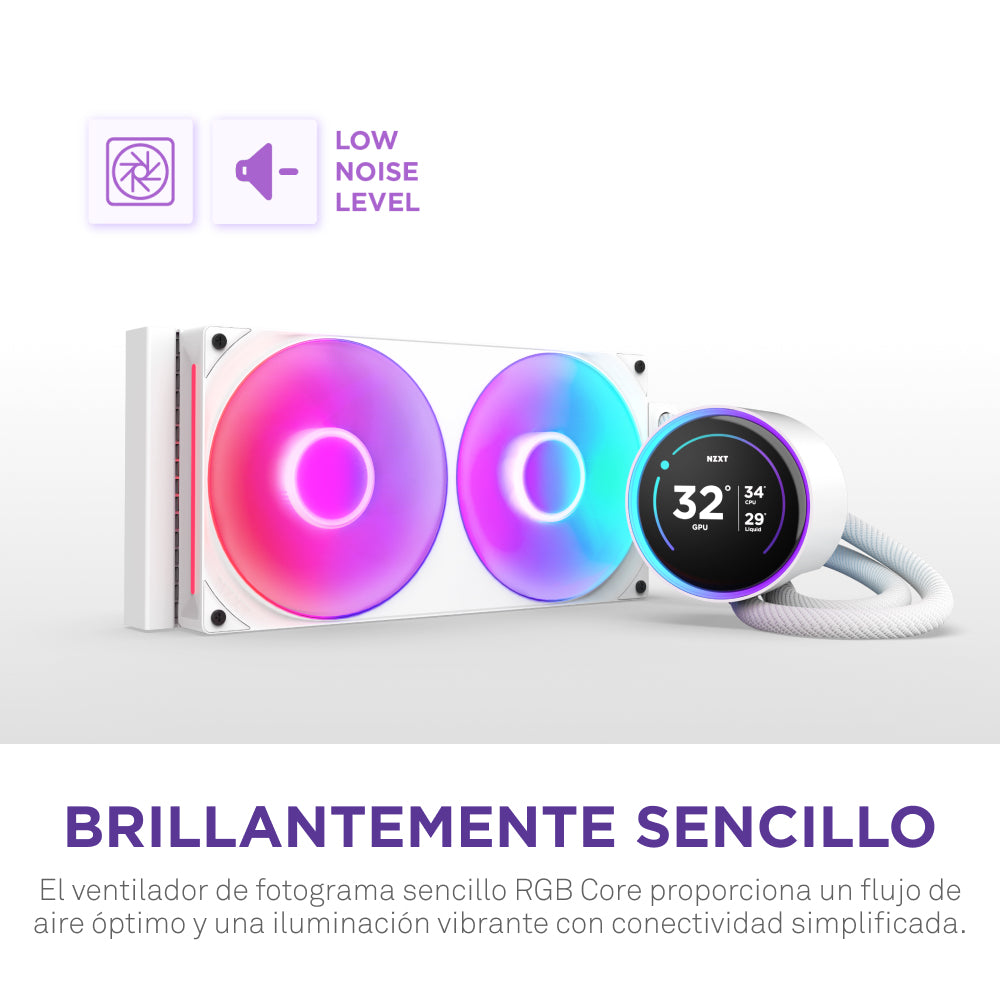 NZXT Kraken Elite 280 RGB Procesador Refrigerador de líquidos todo en uno 14 cm Blanco 1 pieza(s)