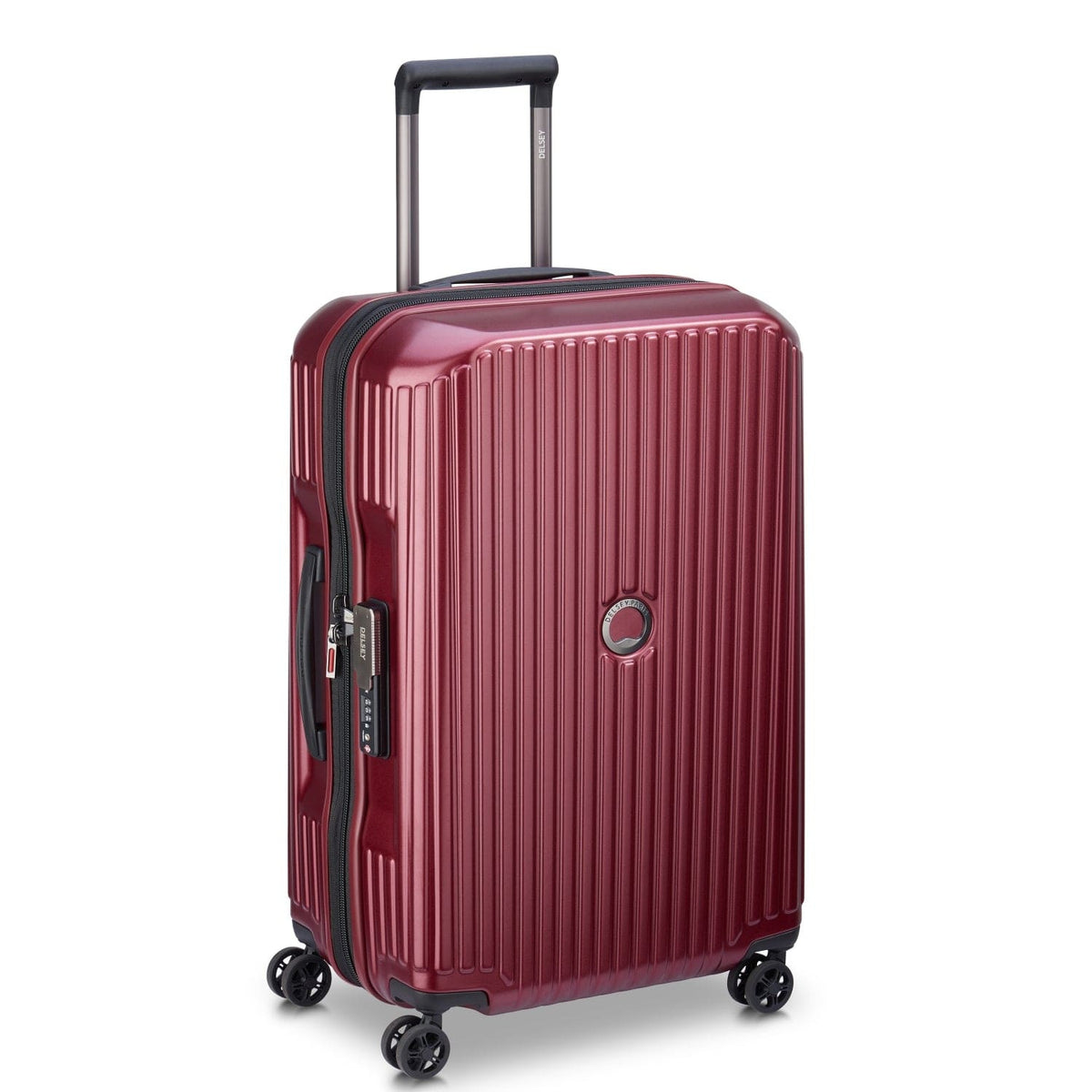 DELSEY MALETA SECURITIME ZIP RIGIDA 24 PULG ROJA