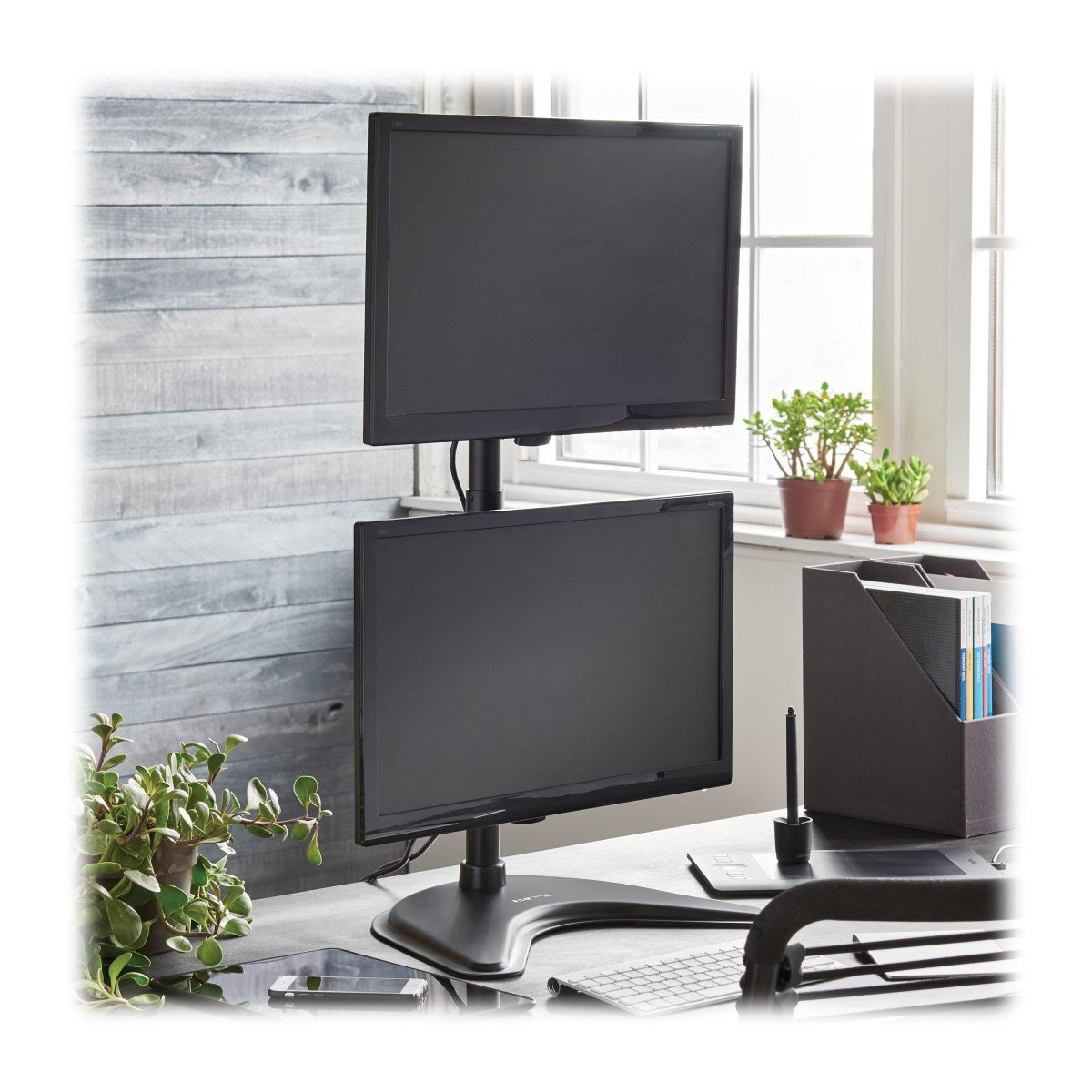 Tripp Lite DDR1527SDC Abrazadera / Soporte de Escritorio Vertical para Doble Pantalla Plana de 15" a 27" Sopor