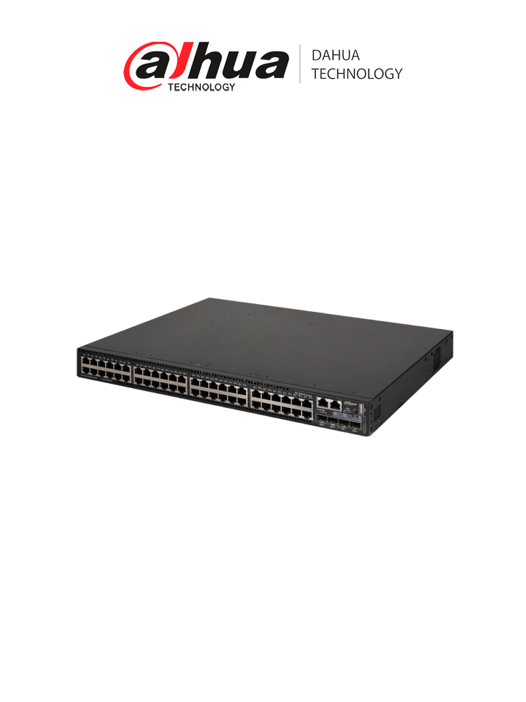 Switch Dahua 48 Puertos Gigabit Administrable Capa 3/4 con 4 Puertos Fibra VLAN