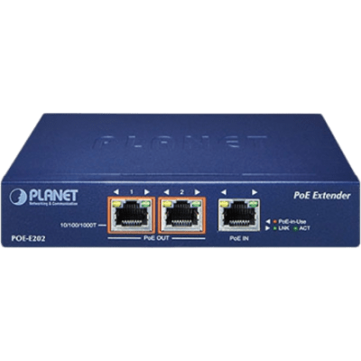 POE-E202 - PLANET POE-E202 ampliador de red Transmisor y receptor de red Negro 10, 100, 1000 Mbit/s