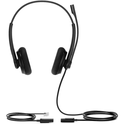 YHS34-LITE-DUAL - Diadema Alámbrica / Dual / QD a RJ9 / Almohadillas Esponja / Cancelación Pasiva de Ruido / Brazo 330°