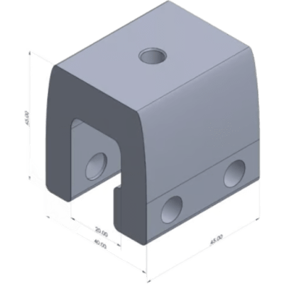 N00028 - Basel Clamp de Sujeción para Paneles Solares / Aluminio Serie 6000 / Sin Perforaciones N00028