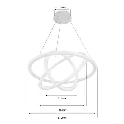 JLAR-15001 - Lámpara De Techo LED 150W / Flujo Luminoso 12 000 Lm / Longitud de Cable Ajustable / Acabado Blanco / IP20 / Luz Blanca 6500K - Neutra 4000K - Cálida 2700K / Vida Útil 50 000 h / Interior