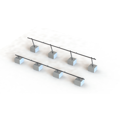 VEKTOR21 - Sistema de Montaje Solar / Aluminio AL6005-T5 / Ángulo Ajustable 10°-30° / Techos Planos / Torque 11-13 Nm / Patas Frontales Ajustables