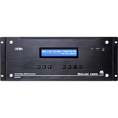 VW1608 - Procesador de Video Wall / 16 Entradas HDMI / 8 Salidas HDMI / True 4K@60Hz / Chasis 4U / FPGA / Redundancia Dual / Expansión 24 Displays