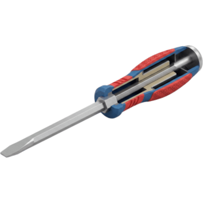 D090900 - Dongcheng Destornillador Plano de Golpe / Punta 6 × 100 mm / Acero Cr-V D090900