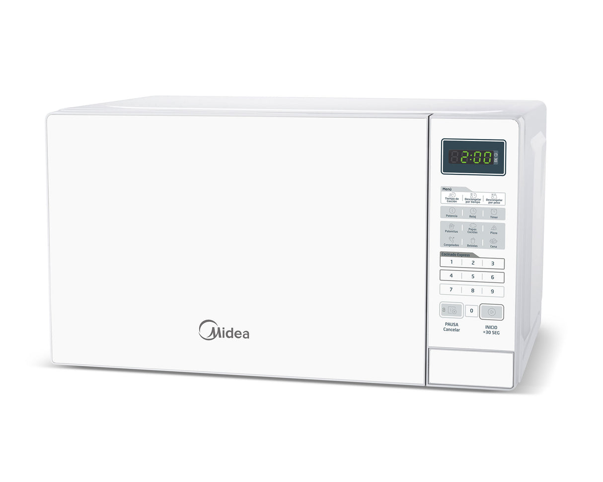 MIDEA Horno Microondas MMDF07S2WW 0.7 P3, 700W, Blanco, 6 Niveles de Potencia