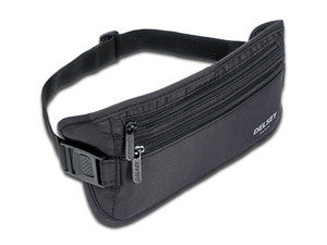 Cangurera Delsey para Manejo de Efectivo, Negro, 3 Compartimentos, Cierre Magnético, Correa Ajustable