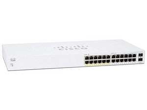 Switch Cisco Business 110 de 24 puertos Gigabit Ethernet (10/100/1000Mbps), PoE, Montaje en Rack