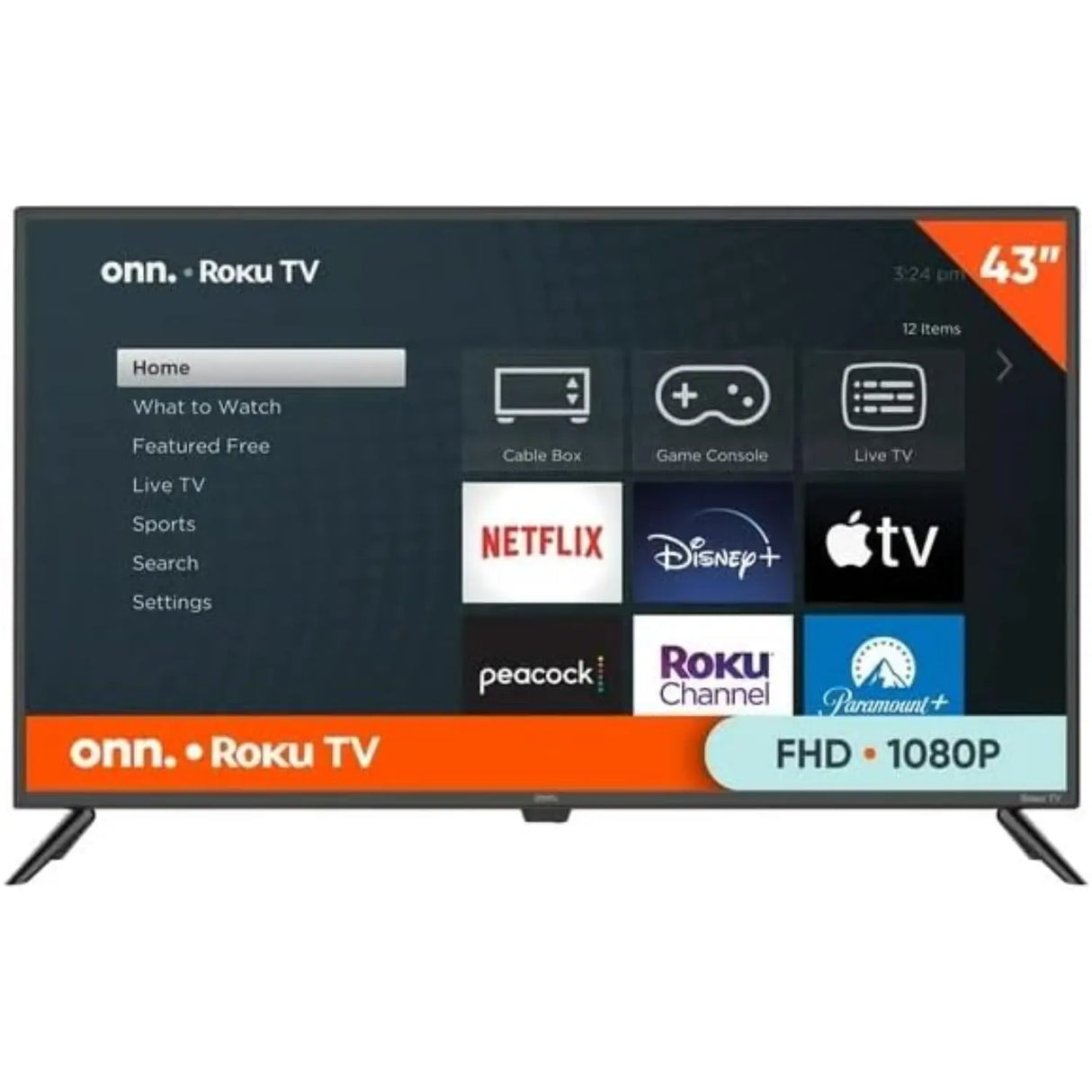 Refurbished - Onn 100133209 43" Class FHD (1080P) LED Roku Smart TV