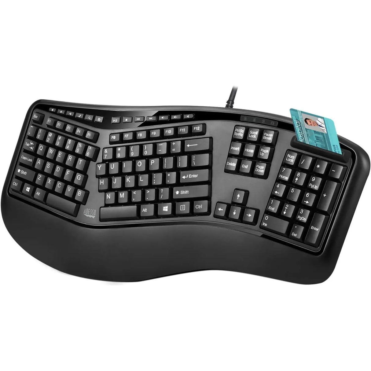 Adesso AKB-150SB-TAA teclado Médico USB QWERTY Inglés de EE. UU. Negro