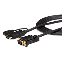 Cable Convertidor Activo de HDMI a VGA, 1.8m, 1080p, Conector Dorado, Soporte Audio
