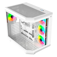 BR-938686 - GABINETE BALAM RUSH GAMER MEDIA TORRE TANK 9600 ATX M-ATX ITX CRISTAL ARGB BLANCO BR-938686