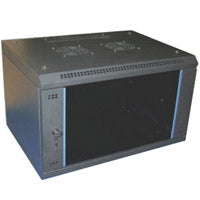 Gabinete para rack Intellinet 203869 de 12U. Negro, 4 Ruedas, 2 Puertas Frontales