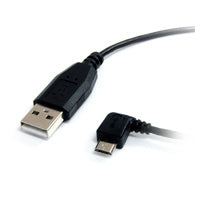 StarTech.com Cable USB A Micro USB 1.8M, 480 Mbps, Acodado Izquierda, Negro