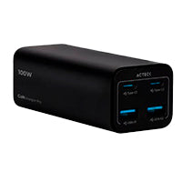 Acteck Cargador Energón Pro CE717 100W, 2X USB-C, 2X USB-A, Carga Rápida