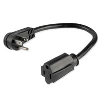 Cable de extensión de corriente en "L", NEMA 5-15, M-H, 30 cm, 3x14 AWG