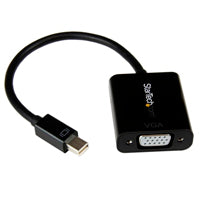 StarTech.com Adaptador Mini DisplayPort a VGA - Convertidor Activo de Mini DP a VGA Vídeo 1080p con Certificación VESA - mDP 1.2 o Thunderbolt 1/2 Mac/PC a Monitor VGA -VGA Negro Cable Derecho Derecho 0,18 m Mini DisplayPort