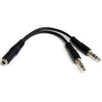 StarTech.com Adaptador Divisor de Audio 2x Mini-Jack 3.5mm, 4 Pines, Negro