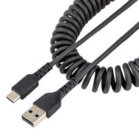 Cable en espiral StarTech USB-A a USB-C, 50cm, Transferencia de Datos 10Gbps, Carga Rápida 3A