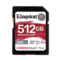 Kingston Memoria Flash SDXC Canvas React Plus 512GB, 280R/150W, UHS-II U3