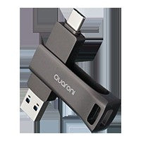 Quaroni Memoria 64GB USB 3.2, DUAL AC, OTG, Metálica