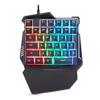 Brobotix Teclado Gamer Alámbrico USB, RGB, One Hand, Modelo 567892