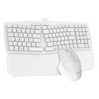 Acteck Kit Teclado y Mouse Inalámbrico MK650, Ergonómico, Membrana, Blanco