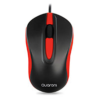 Quaroni Mouse Óptico Alámbrico MAQ01R, 1200 DPI, Color Rojo, USB
