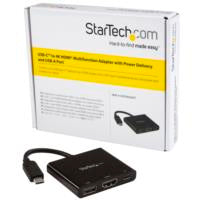 StarTech.com ADAPTADOR MULTIFUNCION USB C 4 HDMI CON POTENCIA Y USB A CDP2HDUACP