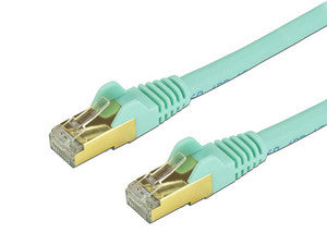 Cable Patch Cat6a STP RJ-45 Macho - RJ-45 Macho de 3m. Color Turquesa, Blindaje S/FTP, 10Gbps, Cumple Normativa EIA/TIA