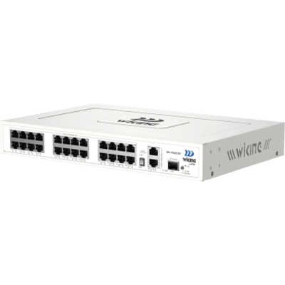 WK-PS227GF - Switch PoE No Administrable / 24 Puertos 10/100 Mbps PoE / 2 Puertos Uplink Gigabit / 1 Ranura SFP 1000 Mbps / Presupuesto PoE 270 W / Hi-PoE 60 W